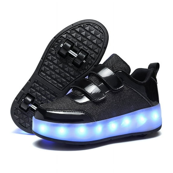 Kids Wheels Shoes with Lights Rechargeable Roller Skates Shoes Retractable Wheels Shoe LED Flashing Sneakers for Girls Boys Gift