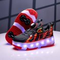 thumbnail image 1 of Kids Wheels Shoes with Lights Rechargeable Roller Skates Shoes Retractable Wheels Shoe LED Flashing Sneakers for Girls Boys Gift, 1 of 1