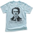 thumbnail image 1 of Kids When It Rains It Poes Shirt, Youth Kids Boy Girl T-Shirt, Edgar Allen Poe Shirt, Funny Gothic Poe Poet Tee, Light Blue, Small, 1 of 4