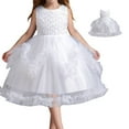 thumbnail image 1 of Kids White Girls Dress Ruffle Girls Formal Dresses Birthday Dress Girls Hallowmas Dresses for Toddler Girls 7-8Y, 1 of 5