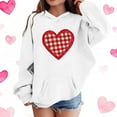 thumbnail image 1 of Kids White Hoodie for Girls Valentine's Day Heart Hooded Sweatshirt Girls Cute Holiday Valentine Outfit,Size 9-10 T, 1 of 5