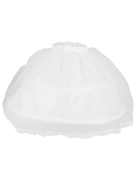 Kids White Multi Layers Wedding Flower Girl Petticoat Underskirt Girls Hoop Petticoat Crinoline Underskirt White