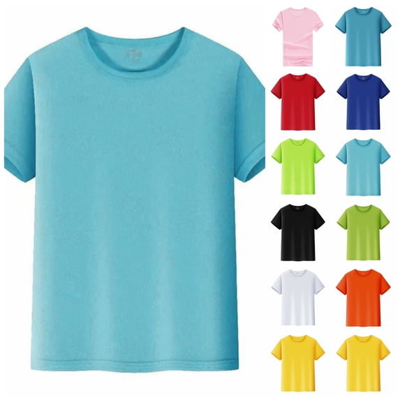 Kids White T Shirt Boys Basic Plain T Shirts 5-16 Years Kids Cotton Summer Tops Crewneck Short Sleeve Tees