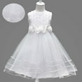 thumbnail image 1 of Kids WhiteDresses for Girls Ruffle Sleeveless Tulle Dress Toddler Ball Dresses for Girls Dresses for Teens 3-4 Years, 1 of 9