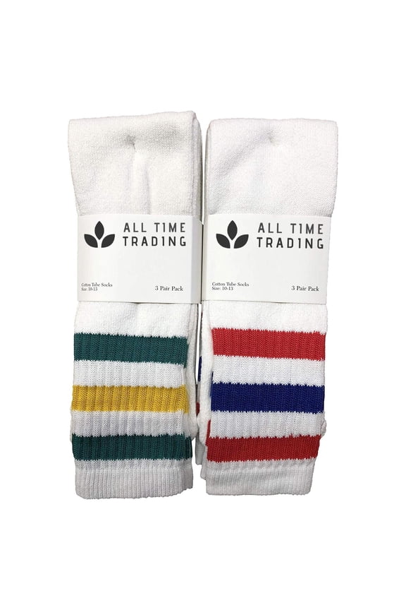 Kids Wholesale Unisex Cotton Quarter Ankle Socks - Striped Sport Ankle Socks For Kids - 6-8 - Assorted - 24 Pack