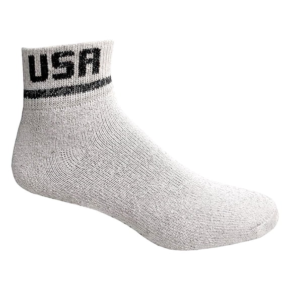 Kids Wholesale Unisex Winter Cotton Quarter Ankle Socks - White USA Sport Ankle Socks For Kids - 6-8 - 36 Pack