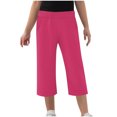 thumbnail image 1 of Kids Wide Leg Capris Pants Boys Girls Wide Leg Casual Cropped Pants Elastic Waist Athletic Trousers 11T, 1 of 6