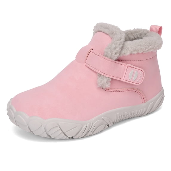 Kids Wide Toe Box Winter Boots, Fleece-Lined Outdoor Shoes for Boys and Girls