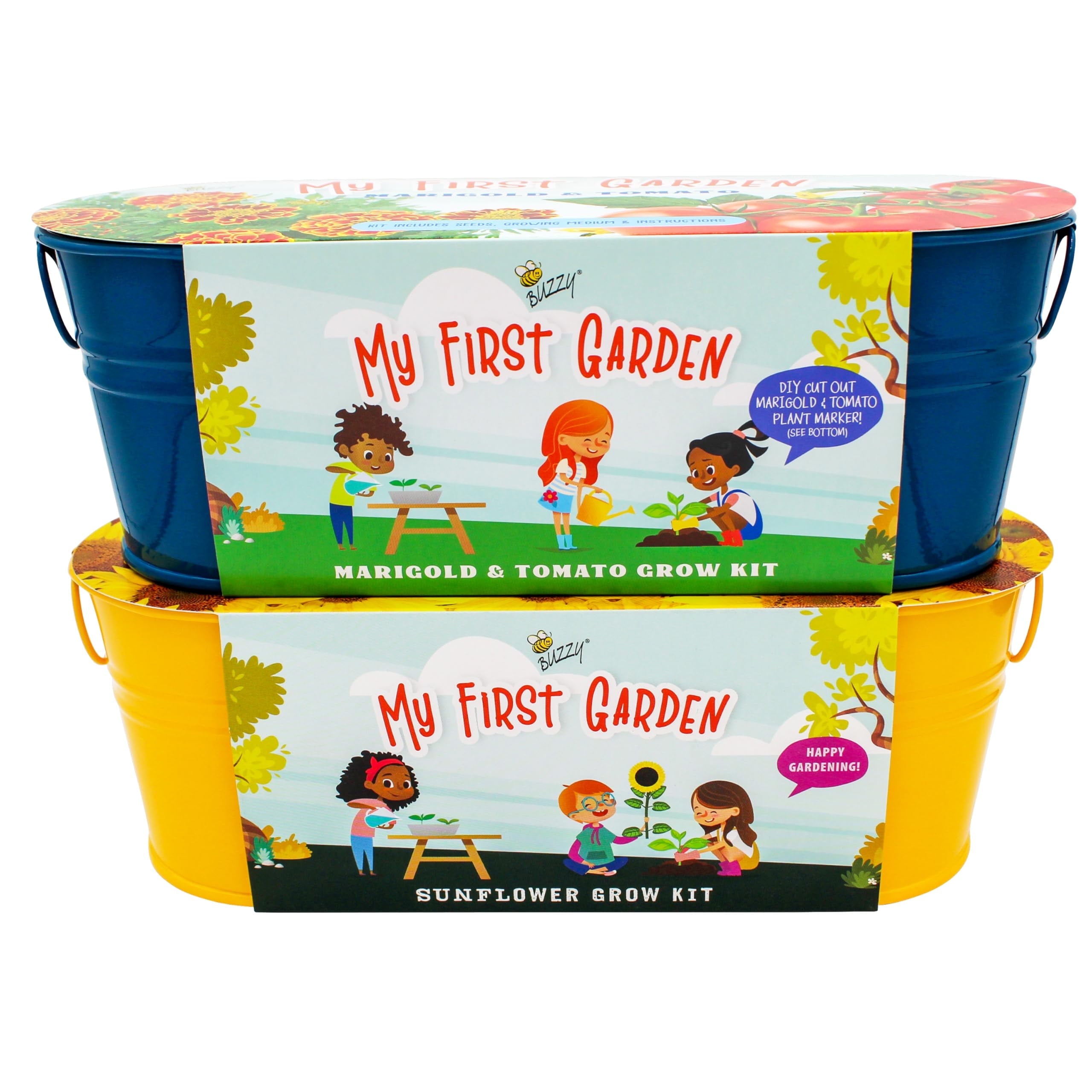 Kids Windowsill Grow Kit 2-Pack | Tomato, Marigold & Sunflower Seeds