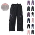 thumbnail image 1 of Kids Windproof Waterproof Trousers Kids Hiking Pants Warm Lined Winter Clothes Snow Pants Boy Size 2-13 Years, 1 of 9