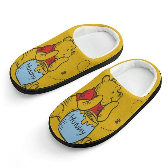 Kids Winnie The Pooh Slippers Anti-slip Fluffy Fuzzy House Slippers Warm Soft Plush Winter Fluffy House Shoes for Boys Girls