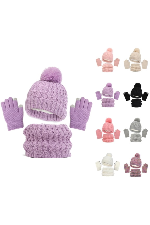 Kids Winter Accessories Set Hat Gloves Scarf with Neck Warmer Mittens for Girls Toddlers Winter Essentials