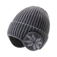 thumbnail image 1 of Kids Winter Beanie with Ear Flaps - Windproof Knit Hat for Boys & Girls Ages 4-10, Arctic Wool Lined Cold Weather Cap for Skiing, Play, and Outdoor Winter Activities FAJHHA | C, 1 of 8