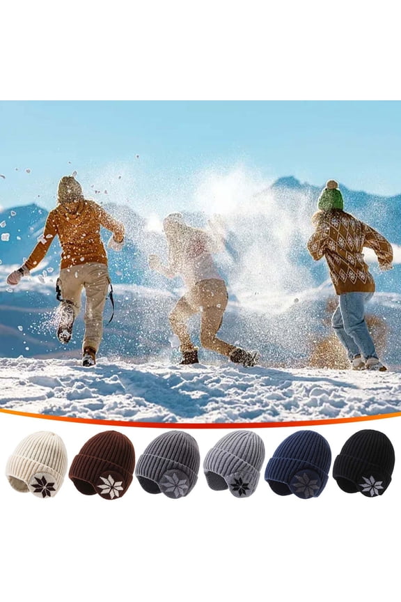 Kids Winter Beanie with Ear Flaps - Windproof Knit Hat for Boys & Girls Ages 4-10, Arctic Wool Lined Cold Weather Cap for Skiing, Play, and Outdoor Winter Activities FAJHHA | A