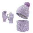 thumbnail image 1 of Kids Winter Beanie Hat Scarf Gloves Set Knit Warm Toddler Winter Cap Gloves Neck Warmer for Boys Girls 1-8 Year, 1 of 3