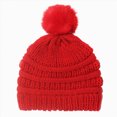 thumbnail image 1 of Kids Winter Beanie Hat Toddler Infant Baby Boys Girls Knitted Cap Elastics Winter Warm Hat Winter Hat,One Size,A121-Red, 1 of 4