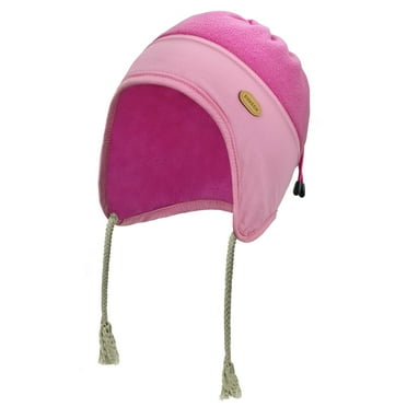 Kids Winter Beanie Hat with Ear Flaps Fleece Peruvian Hat Warm Winter Hats for Girls Boys, Pink