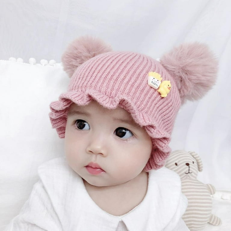Pink winter cap in polyester, baby Pink winter cap in polyester, baby