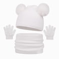 thumbnail image 1 of Kids Winter Beanies Winter Hat Scarf & Gloves Set Knit Hat Fleece Lined For 2 12Year Olds Winter Hat,2-12 Years,A91-White, 1 of 9