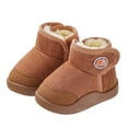 thumbnail image 1 of Kids Winter Boots Winter Girls Cozy Lined Boots Solid Color Non Outdoor Cold Weather Footwear Soft Toddler Youth Children Shoes Toddler Girl Winter Boots Khaki 18 Months-24 Months, 1 of 3