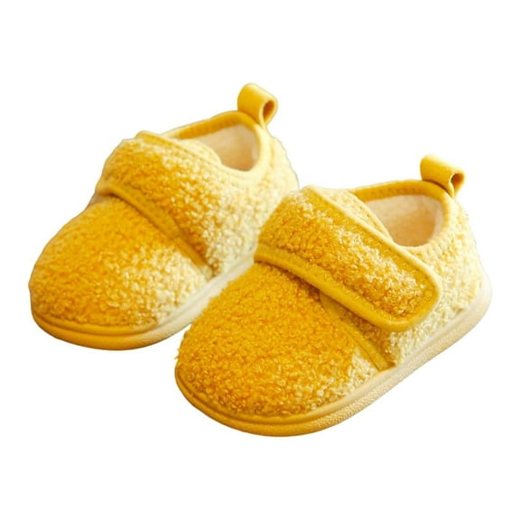 Kids Winter Boots Winter Girls Soft Sole Indoor Slippers Warm Lined Booties Easy on Design Cozy Home Floor Footwear Girl Winter Boots Yellow 16