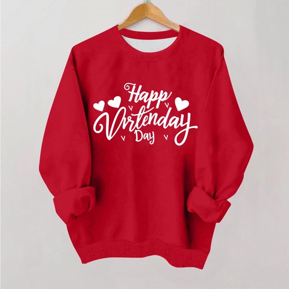 Kids Winter Clothes,Girls Valentine'S Day Crewneck Printed Sweatshirt Big Kids Long Sleeve Fall Winter Soft Cozy Casual Daily Wear 1-15 Years Red 10 Years