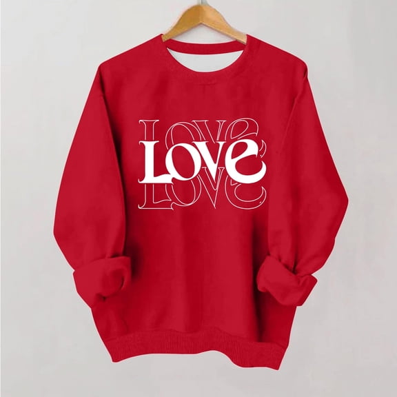 Kids Winter Clothes,Girls Valentine'S Day Crewneck Printed Sweatshirt Big Kids Long Sleeve Fall Winter Soft Cozy Casual Daily Wear 1-15 Years Red 10 Years