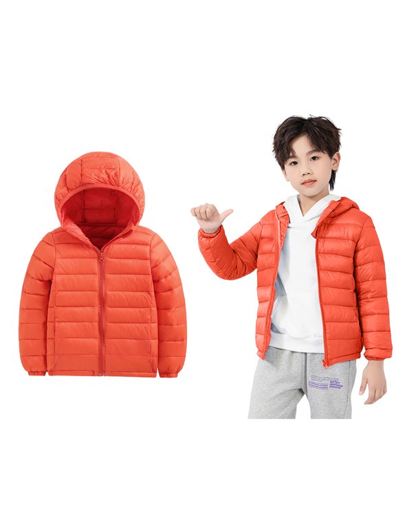 Kids Winter Coat,Baby Boys Puffer Coat Hooded Jacket Long Sleeve Light Winter Coats for Kids Baby Kids Winter Jacket Baby Winter Clothes
