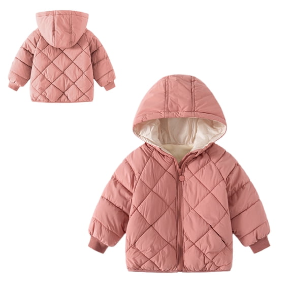 Kids Winter Coat,Baby Boys Puffer Coat Hooded Jackets with Pockets Zipper Up Down Coats for Kids Baby Girls Thick Fleece Parka Kids Winter Clothes