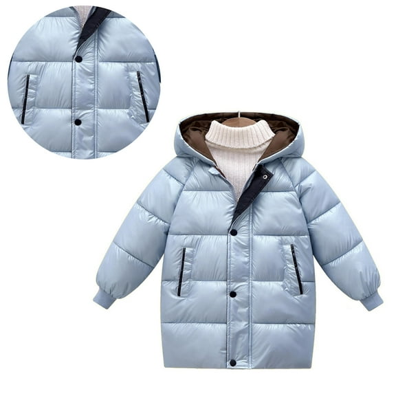 Kids Winter Coat,Baby Boys Puffer Coat Mid-length Hooded Jacket Long Sleeve Light Winter Coats For Kids Baby Girls Baby Jacket Baby Girl Clothes Winter