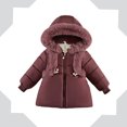 thumbnail image 1 of Kids Winter Coat,Baby Boys Puffer Coat Mid-length Hooded Jacket Zipper Up Down Coats For Baby Kids Child Winter Coat, 1 of 4