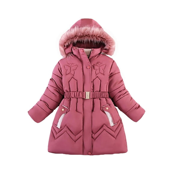 Kids Winter Coat,Baby Boys Puffer Coat Mid-length Hooded Jacket Zipper Windproof Jacket Outwear For Kids Winter Down Coat Newborn Baby Clothes
