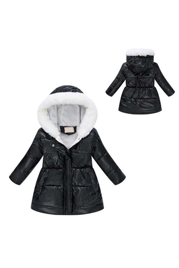 Kids Winter Coat,Baby Girls Puffer Coat Mid-length Hooded Jacket Windproof Down Jacket For Kids Baby Girls Child Puffer Jacket Baby Winter Clothes