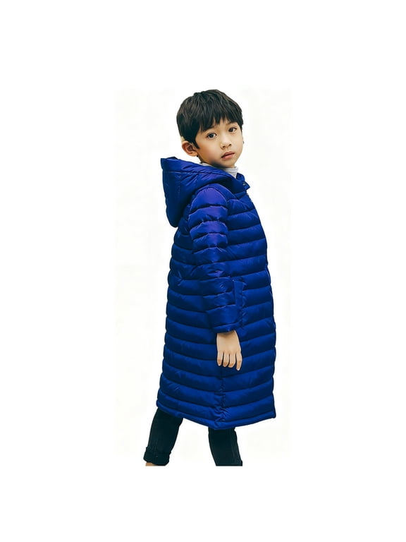 Kids Winter Coat,Baby Girls Puffer Coat Mid-length Hooded Jacket Zipper Windproof Jacket Outwear For Kids Baby Girls Winter Coat Kids Winter Clothes
