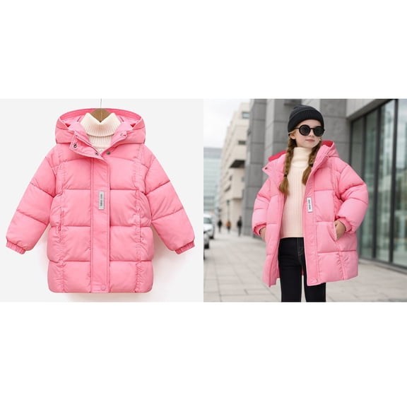 Kids Winter Coat,Baby Girls Puffer Coat Mid-length Jackets Zipper Up Down Coats For Kids Fall Jacket Baby Boy Clothes