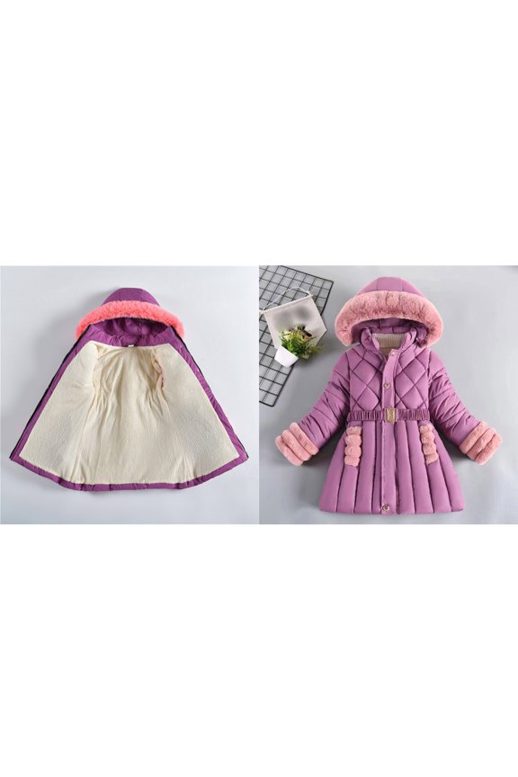 Kids Winter Coat,Baby Girls Puffer Coat Mid-length Jackets Zipper Windproof Jacket Outwear For Kids Puffer Jacket Winter Baby Girl Clothes