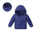 thumbnail image 1 of Kids Winter Coat for Boys with Hooded Puffer Jacket Blue Puffer Jacket Full-Zip Long Sleeve Lightweight Waterproof Jacket Kids 8-9 Years Winter Coat Girl, 1 of 4