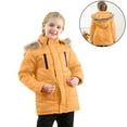 thumbnail image 1 of Kids Winter Coat for Boys with Hooded Puffer Jacket Orange Jacket for Girls Zipper Long Sleeve Waterproof Kids Thicken Jacket Jacket for Kids 7-8 Years, 1 of 9