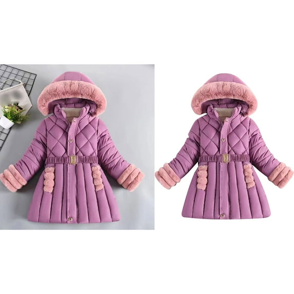 Kids Winter Coat,Boys Puffer Jacket Mid-Length Heavyweight with Lined Hooded Warm and Windproof Lined Jackets Coats Grils Winter Coats Size 4-5 Years