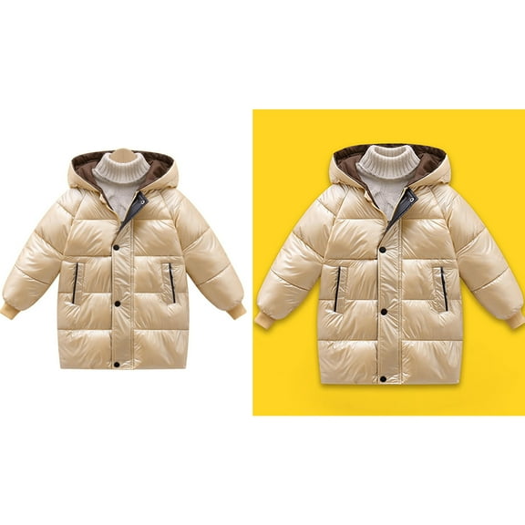 Kids Winter Coat,Boys Puffer Jacket Mid-Length Heavyweight with Hooded Windproof Warm Boys Winter Jacket Grils Winter Coats Size 4-5 Years