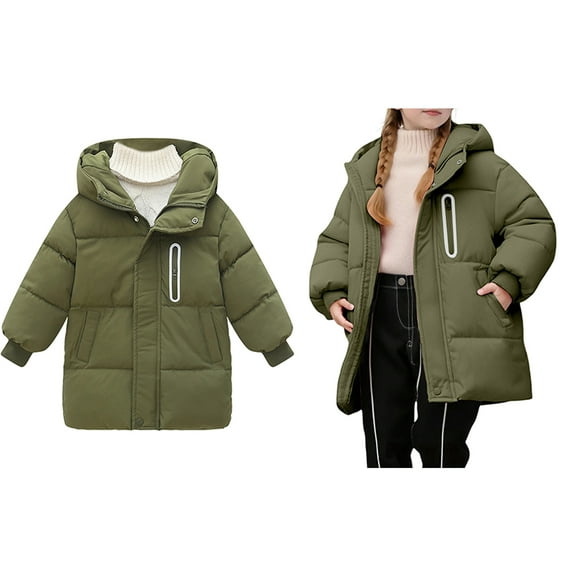 Kids Winter Coat,Boys Puffer Jacket Mid-Length Heavyweight with Lined Hooded Warm Windproof Child Puffer Jacket Boys Winter Coat Size 10-11 Years