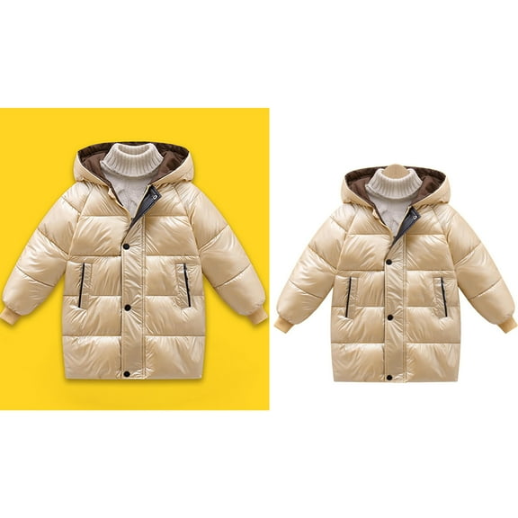 Kids Winter Coat,Boys Puffer Jacket Mid-Length Heavyweight with Lined Hooded Windproof Warm Toddler Jacket Grils Winter Coats Size 5-6 Years