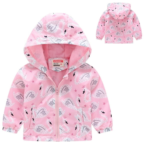 Kids Winter Coat Cute Printed Lightweight Jacket Windproof Down Jacket for Baby Girls Hoddie Jacket 18-24 Months