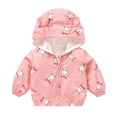 thumbnail image 1 of Kids Winter Coat Cute Printed Solid Color Lightweight Coat Windbreaker Jacket for Kids Baby Girls Winter Warm Outerwear 6-12 Months, 1 of 4