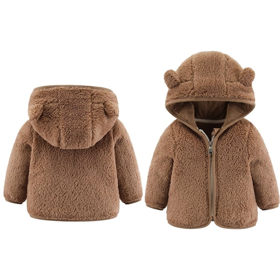 Kids Winter Coat Cute Bear Ear Hooded Jacket for Baby Puffer Jacket Kids Baby Boy Clothes 18-24 Months