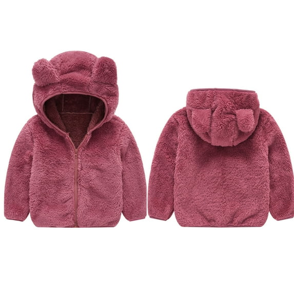 Kids Winter Coat Jacket Bear Ear Hooded Jacket for Kids Baby Boys Winter Warm Outerwear Baby Girl Clothes Winter 2-3 Years