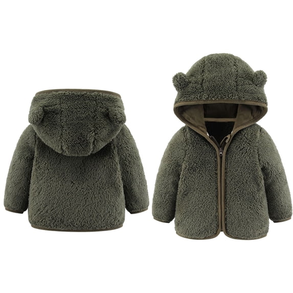 Kids Winter Coat Jacket Cute Bear Ear with Hoods for Baby Girls Toddler Puffer Jacket Baby Girl Winter Clothes 6-12 Months
