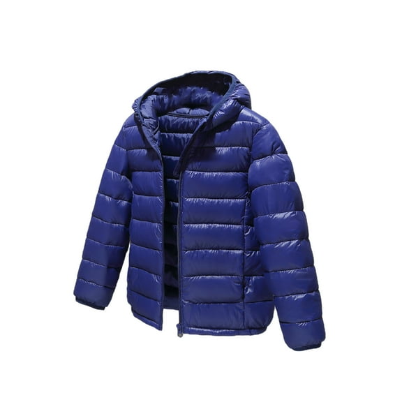 Kids Winter Coat Girls Puffer Jacket Warm Winter Coats Boys Packable Outerwear for School And Outdoor Activities Dark Blue 150
