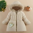 thumbnail image 1 of Girls Winter Coat Girls Puffer Jacket with Pocket Zip up Winter Hoodies Coat Long Sleeve Windproof Toddler Jacket for Girls 3-4 Years, 1 of 3