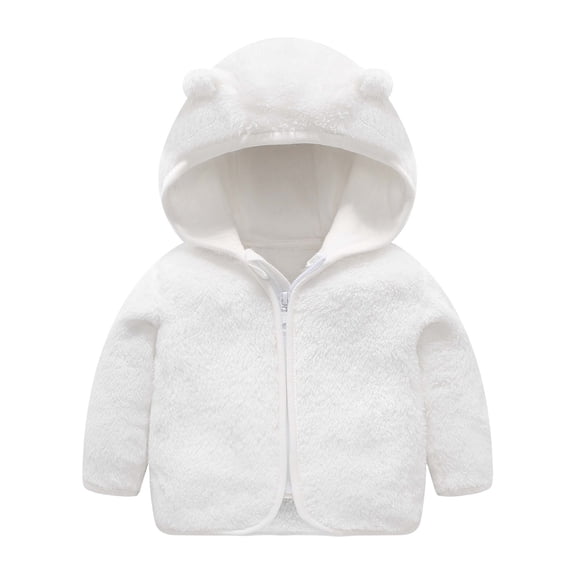Kids Winter Coat Kids Fleece Jacket Hoodies Cute Bear Kids Zip Up Hoodie Kids Jacket 3-4 Years